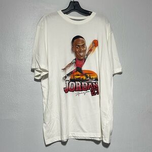 Nike MICHAEL AIR JORDAN 1985 ROOKIE RETRO 1 HIGH SIGNATURE T-SHIRT White Sz XXL